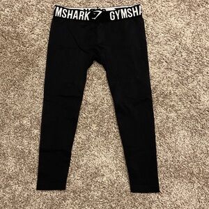 Gymshark Black Leggings with Logo Waistband